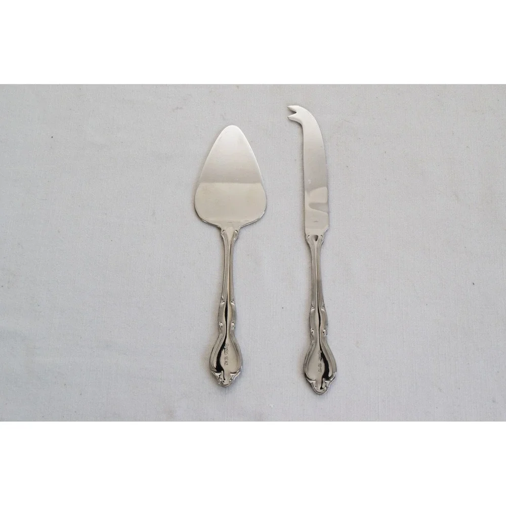 Christmas Tree 2 Piece Cheese Knife Server Silver Plated Holiday Party Serving